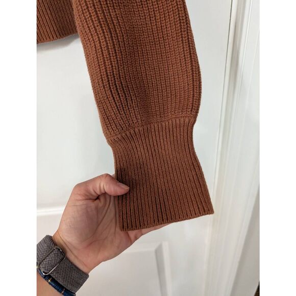 Varley Mentone Half-Zip Knit Pullover Sweater women's large brown ribbed knit‎ - Picture 7 of 9